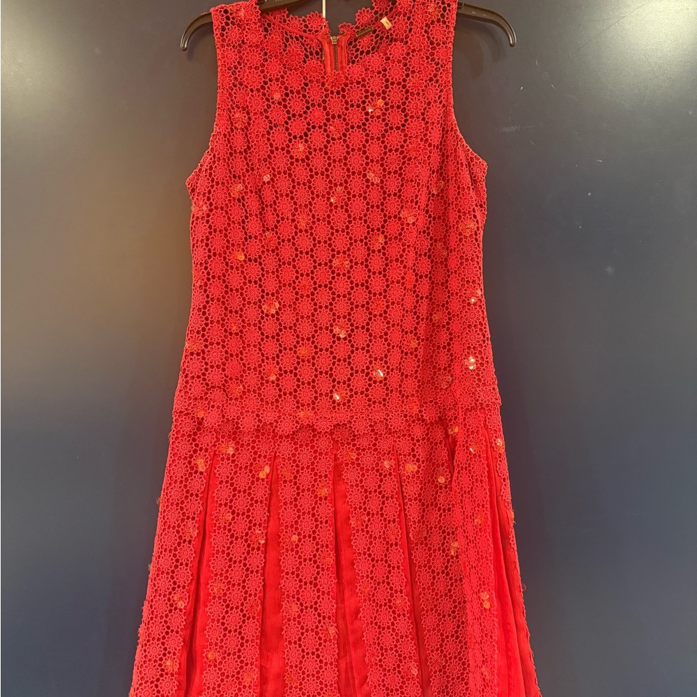 Elie Tahari Scarlet Floral Lace Dress